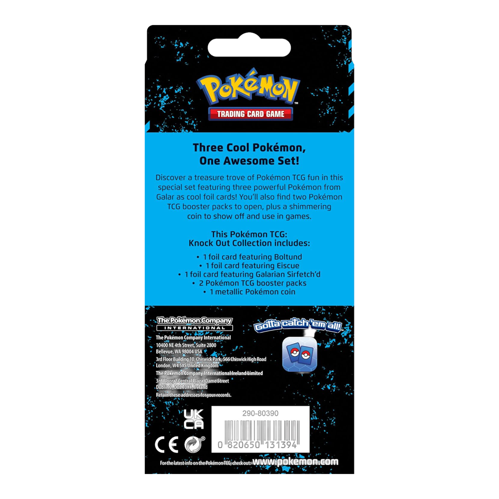 Pokémon TCG: Knockout Collection (Boltund, Miscue and Galarian Sirfetch'd and 2 Booster Packs)