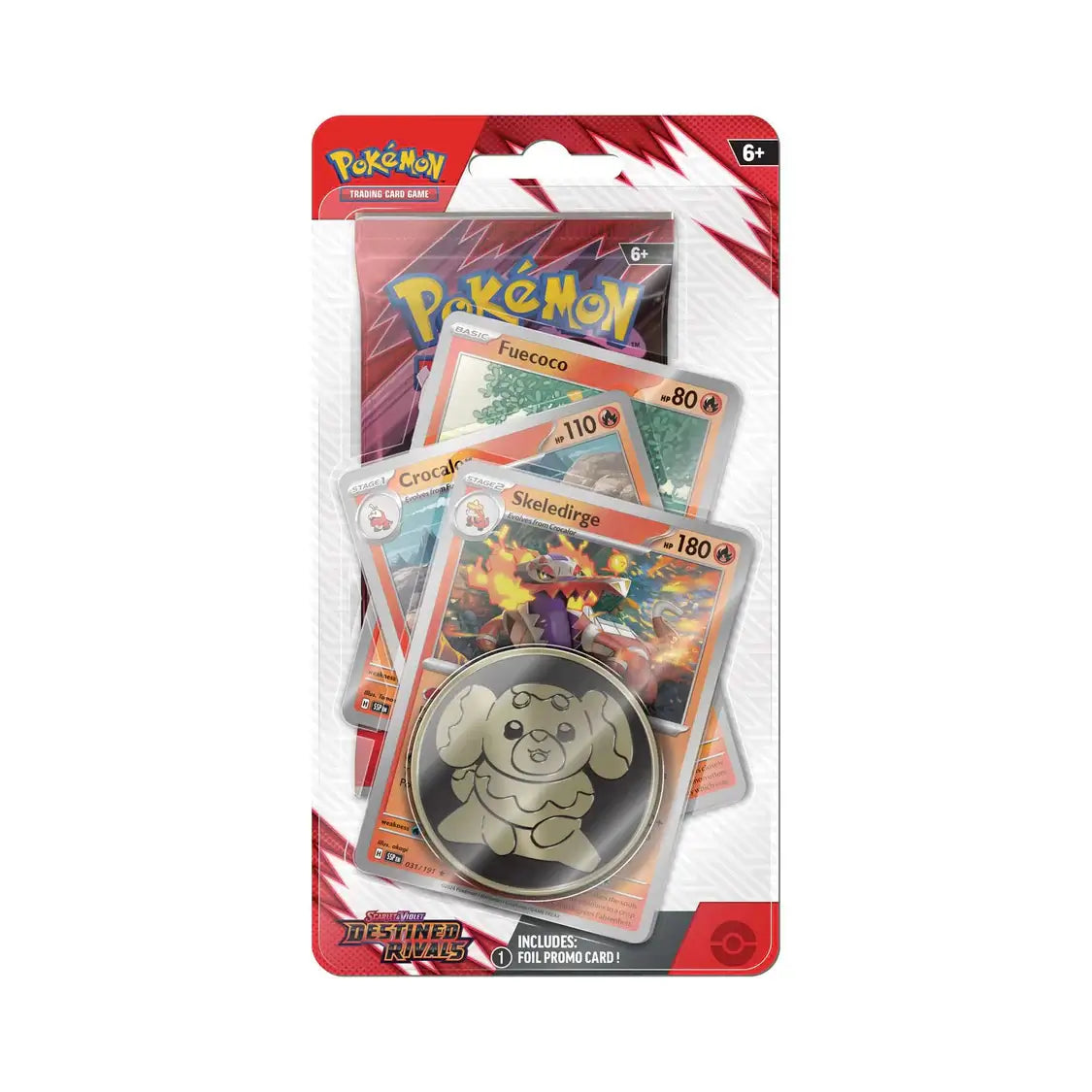 Pokémon TCG: Scarlet & Violet - Destined Rivals - Premium Checklane CDU with promo cards, Pokémon coin, and code card.