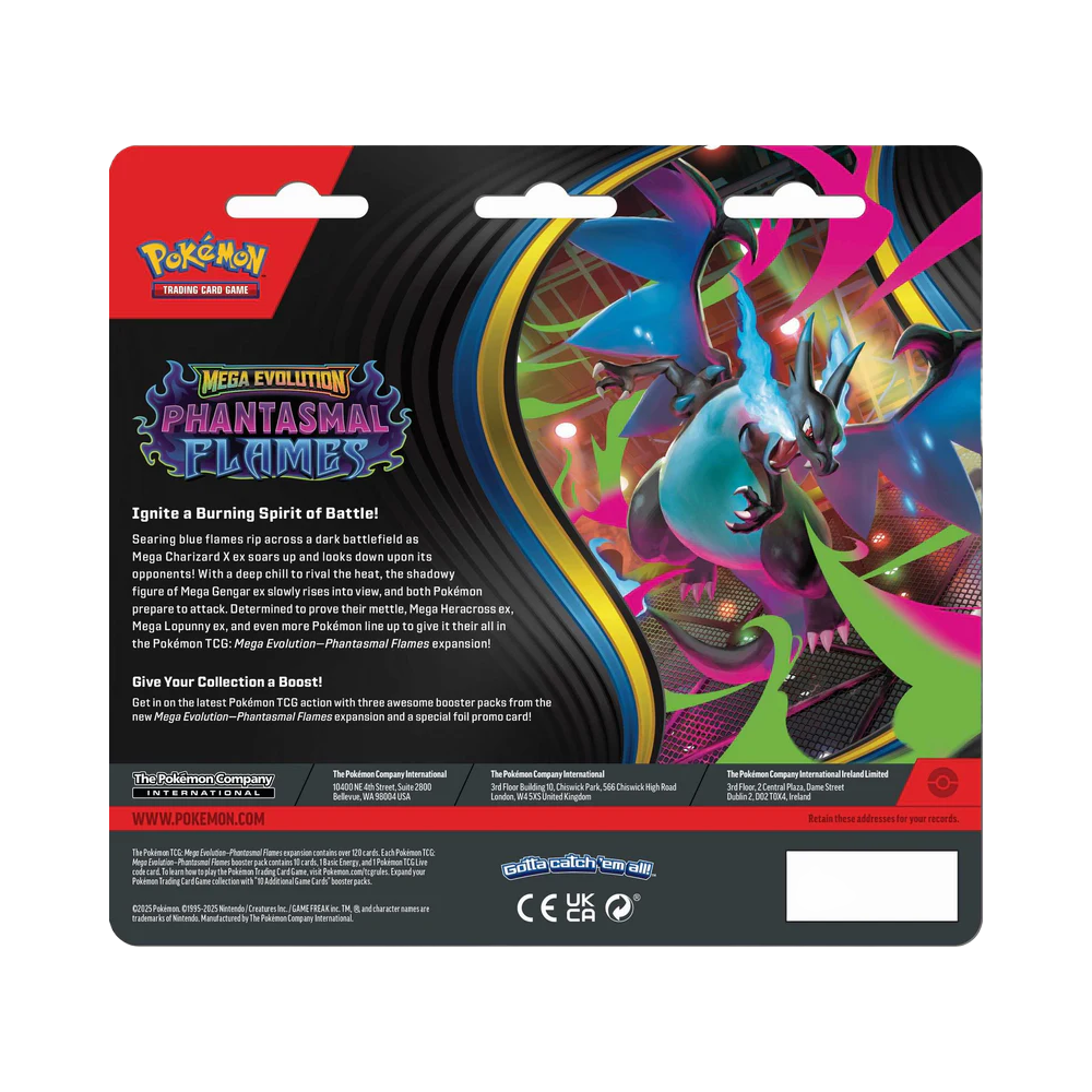 Pokémon TCG: Mega Evolution Phantasmal Flames - 3 Pack