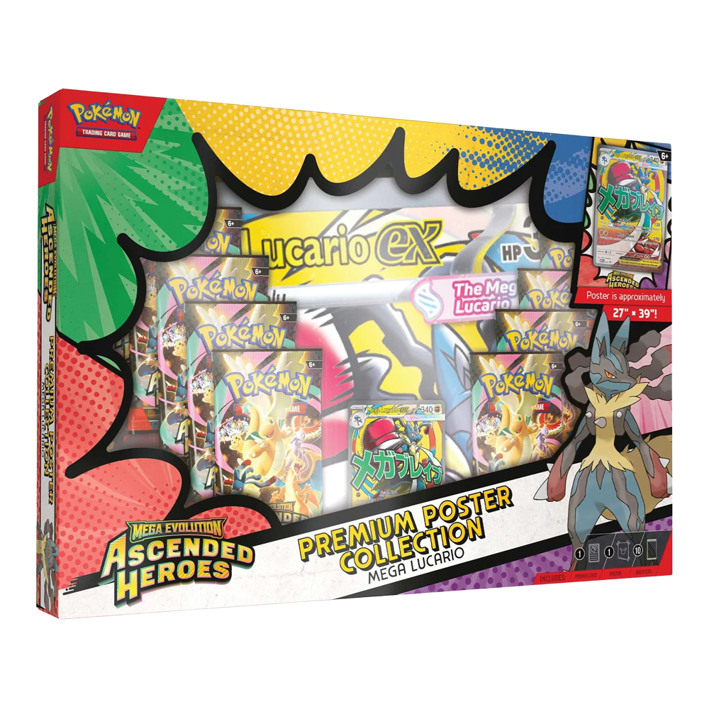 Pokémon TCG: Mega Evolution Ascended Heroes - Mega Lucario ex Premium Poster Collection