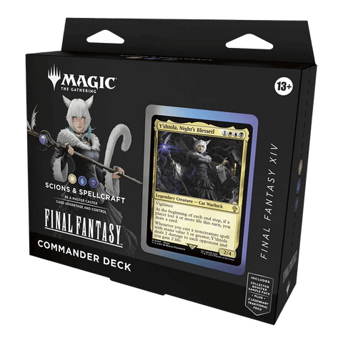 Magic: The Gathering: Final Fantasy Commander Deck - Scions & Spellcraft packaging with card display