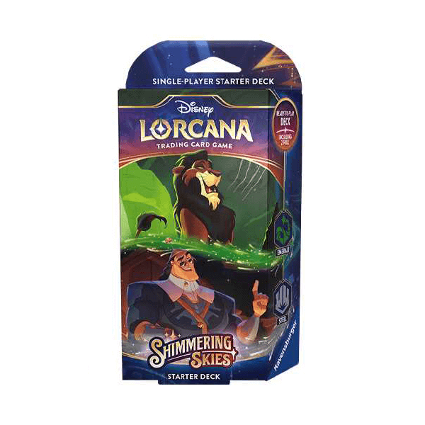 Disney Lorcana Trading Card Game - Shimmering Skies Starter Deck (Emerald and Steel) packaging.