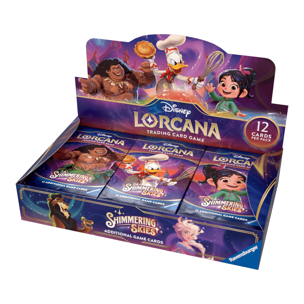 Disney Lorcana Trading Card Game - Booster Box - Shimmering Skies packaging with character illustrations