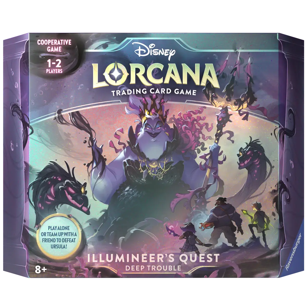 Disney Lorcana Trading Card Game - Gift Set - Deep Trouble - Illumineers Quest packaging featuring Ursula and glimmers.