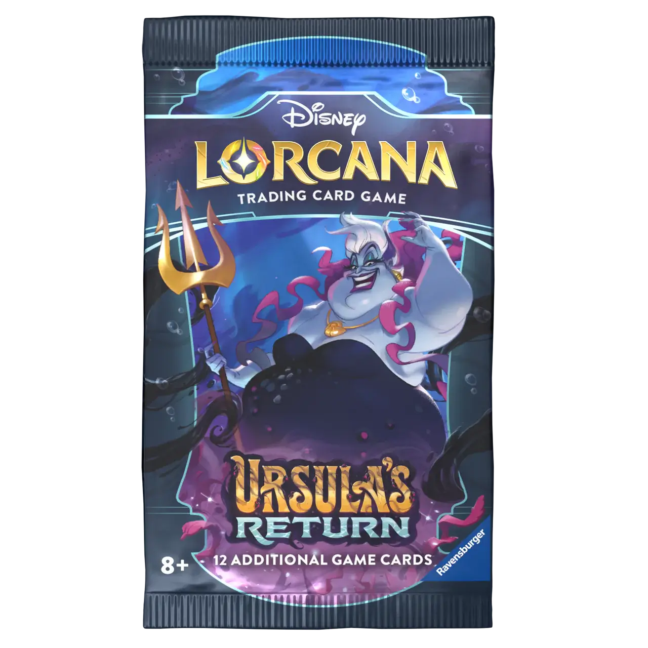 Disney Lorcana Trading Card Game - Booster Pack - Ursula's Return featuring Ursula on packaging.