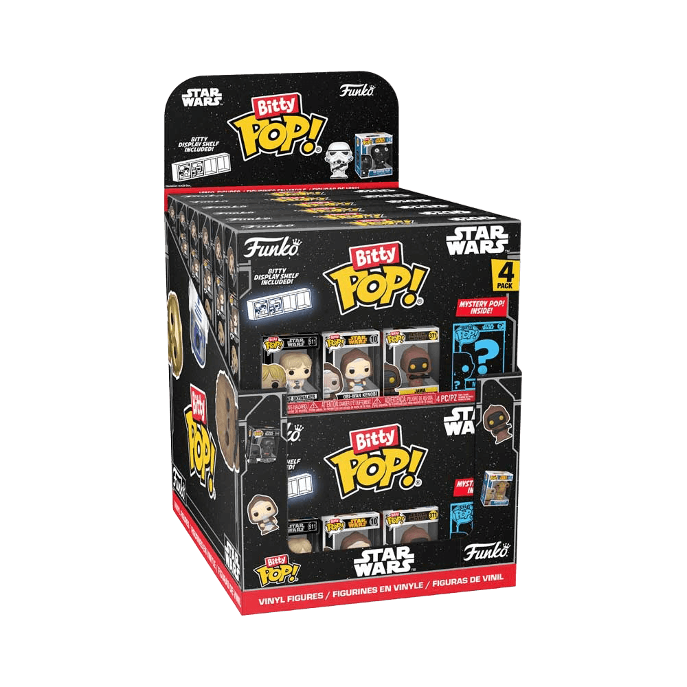 Funko Bitty Pop: Star Wars - A New Hope Assorted 4-pack featuring iconic collectible figures, including Darth Vader and mystery figures.