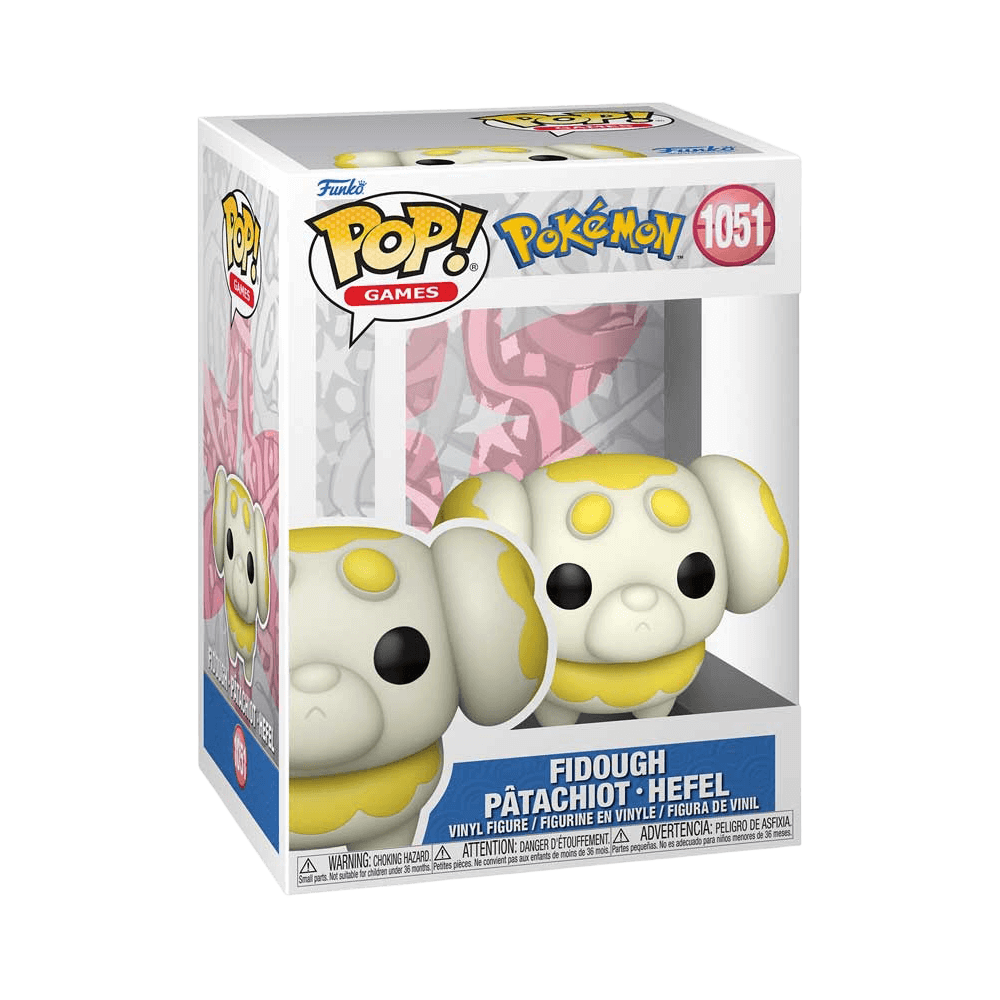 Funko Pop Games: Pokemon - Fidough vinyl figure in packaging, collectible item for Pokemon fans.