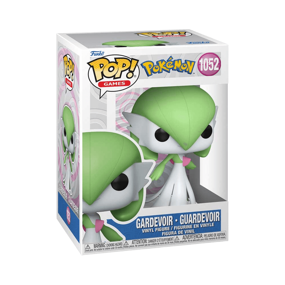Funko Pop Games: Pokemon - Gardevoir vinyl figure collectible box with green and white design, 4-inches tall.