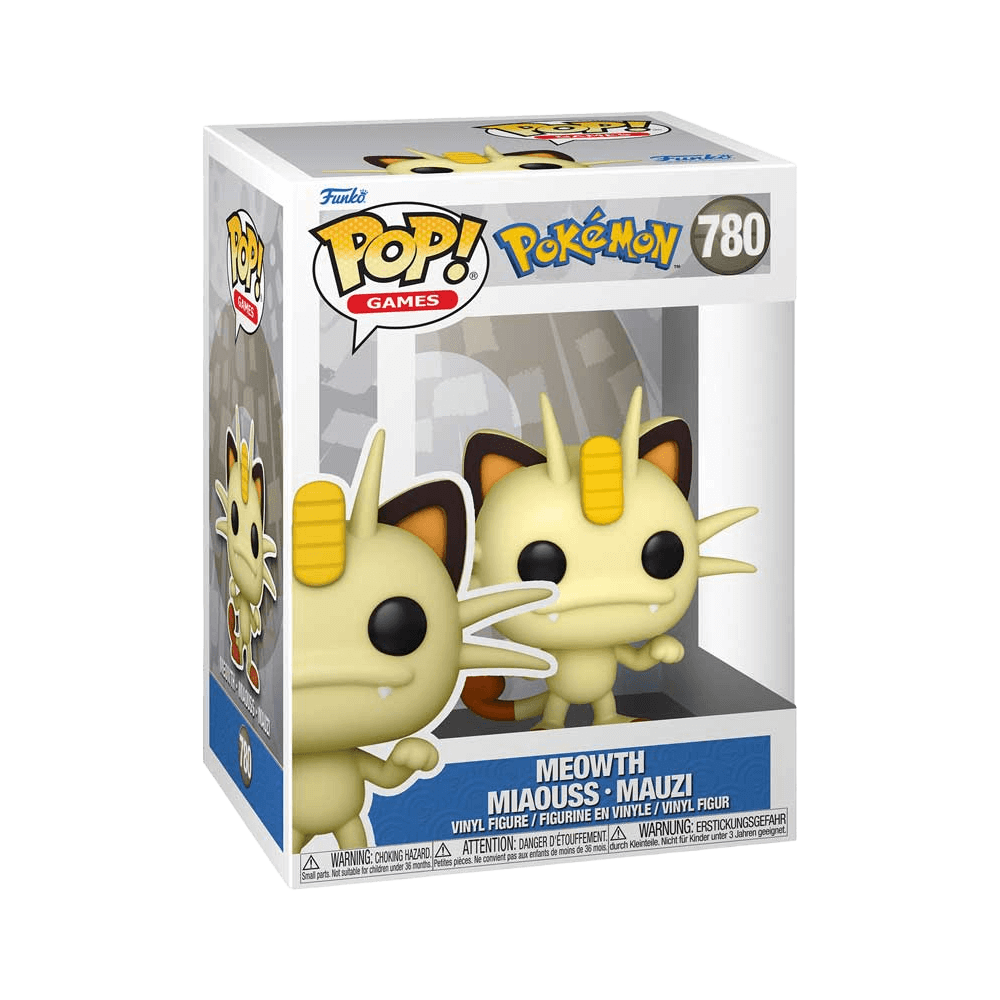 Funko Pop Games: Pokemon - Meowth vinyl figure in box, 3.35-inch collectible for Trainers