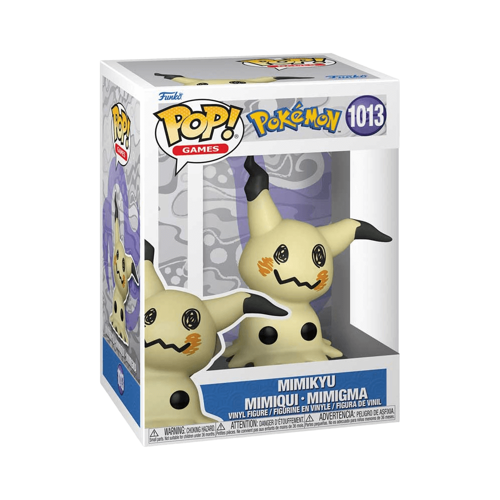 Funko Pop Games: Pokemon - Mimikyu vinyl figure in box, 3.7 inches tall, for collectors and Pokemon fans.