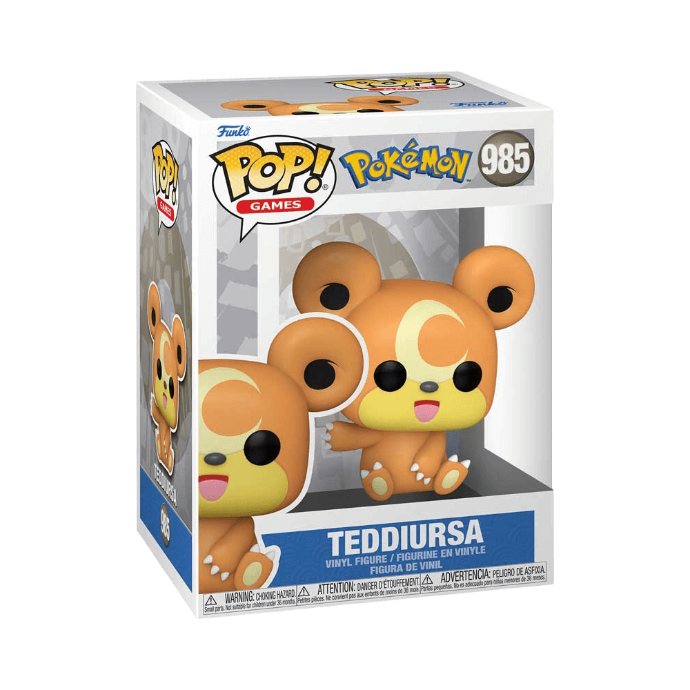 Funko Pop Games: Pokemon - Teddiursa vinyl figure in display box, perfect for collectors and fans of Pokemon.