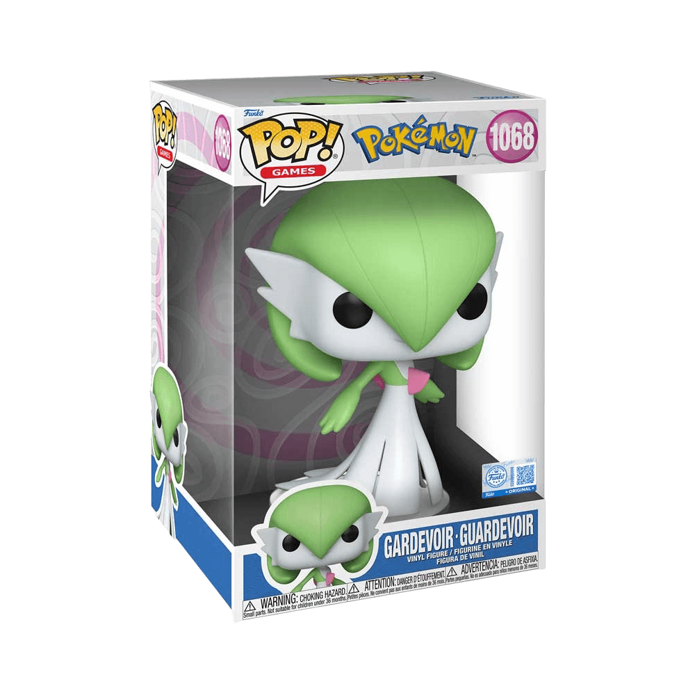 Funko Pop Jumbo: Pokemon - Gardevoir vinyl figure in box, 10 inches tall, collectible item for Pokémon fans.