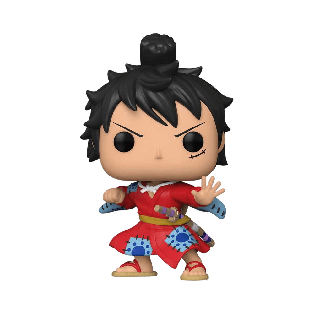 Funko Pop Animation: One Piece - Luffy In Kimono vinyl figure, 4.5-inches tall, anime collectible.