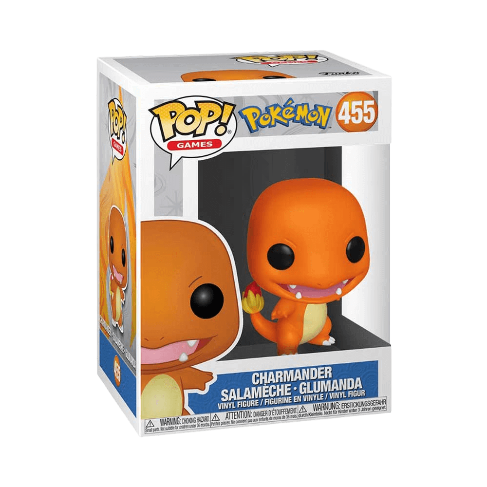 Funko Pop Games: Pokemon - Charmander vinyl figure in box, perfect for collectors and Pokemon fans, 3.75-inch tall toy.