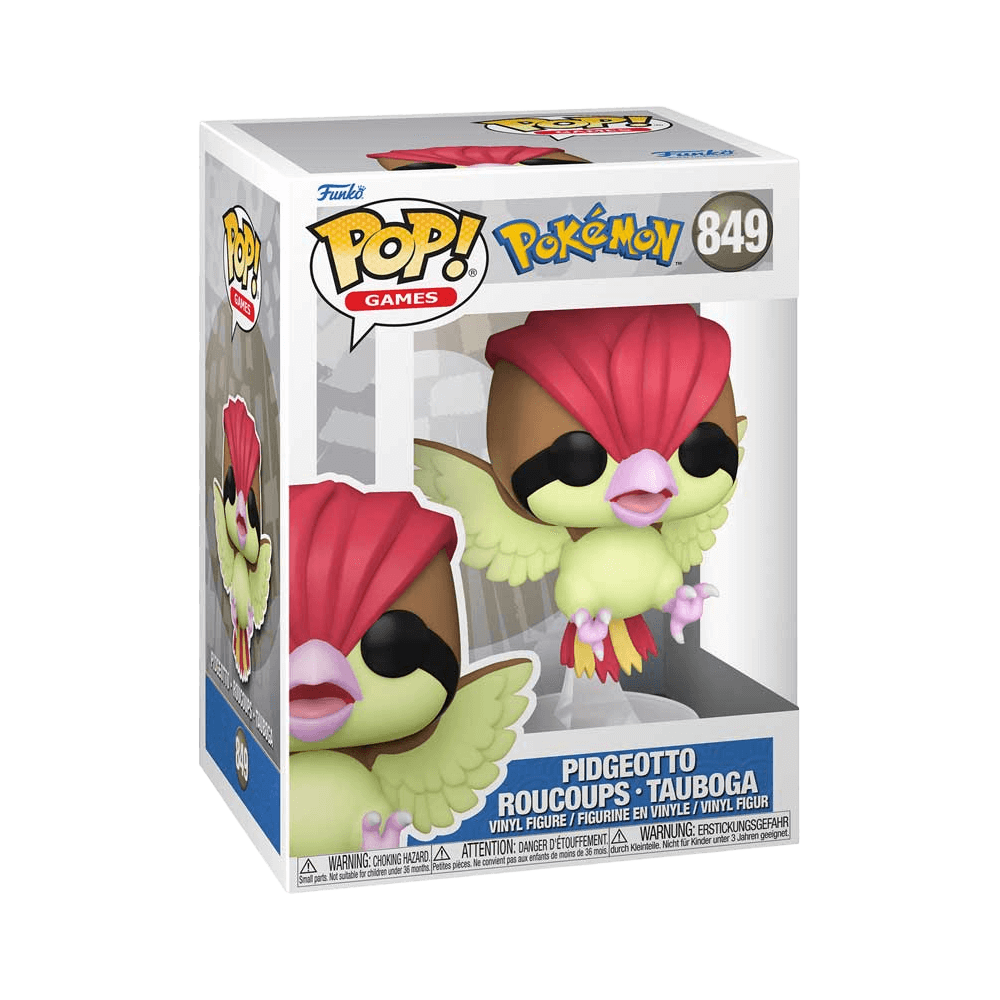 Funko Pop Games: Pokemon - Pidgeotto vinyl figure in box, 4.15-inches tall, collectible toy for Pokémon fans.