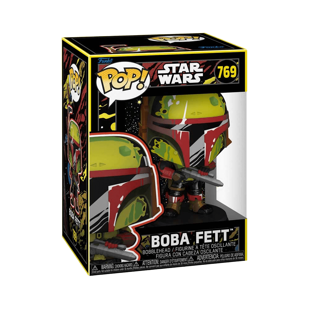 Funko Pop Star Wars: Boba Fett vinyl bobblehead collectible in packaging, 4.9 inches tall
