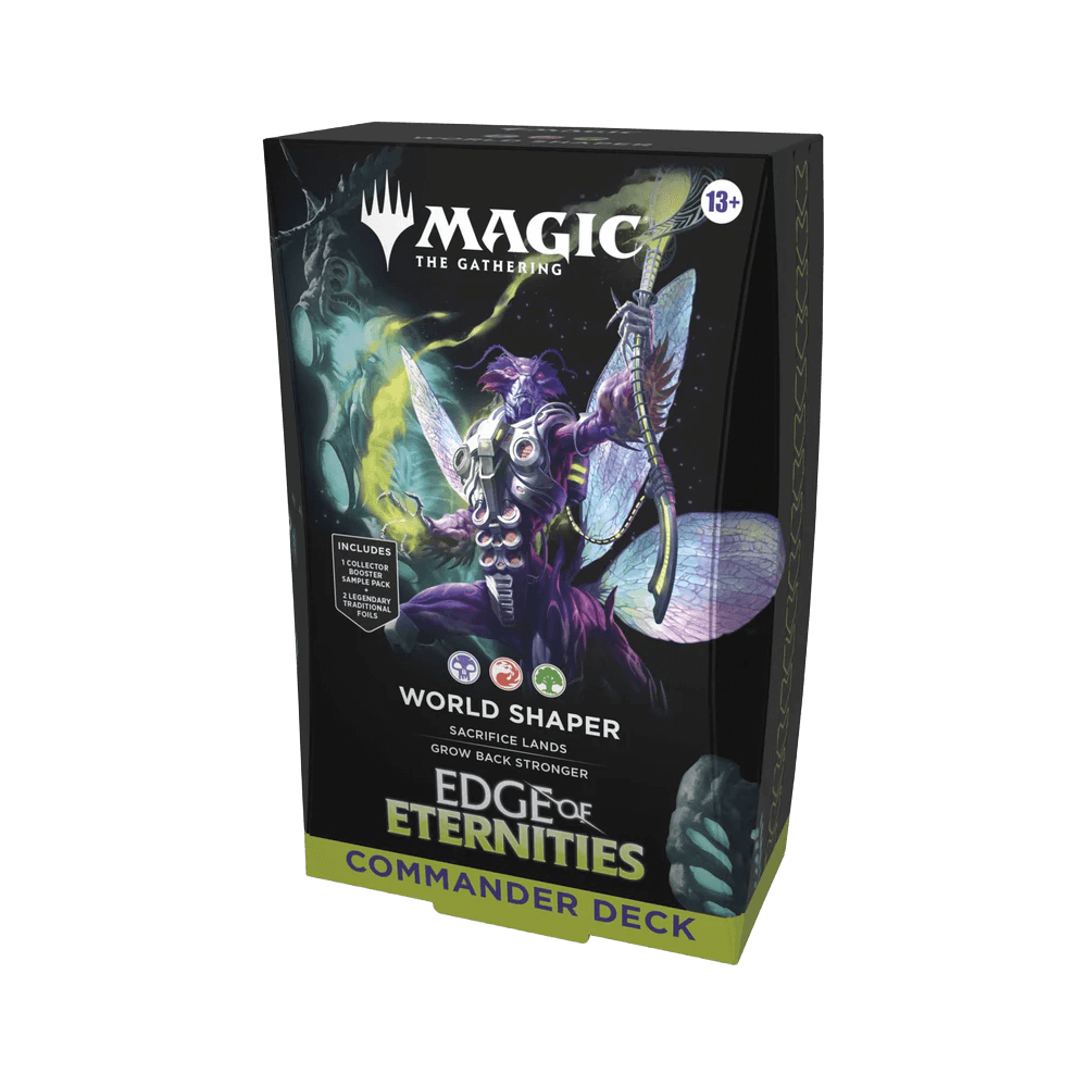 Magic: The Gathering - Edge of Eternities Commander Deck - World Shaper box with sci-fi artwork and product details visible
