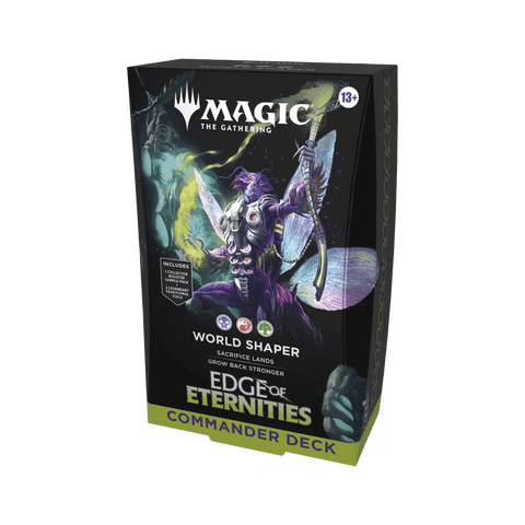 Magic: The Gathering - Edge of Eternities Commander Deck - World Shaper box with sci-fi artwork and product details visible