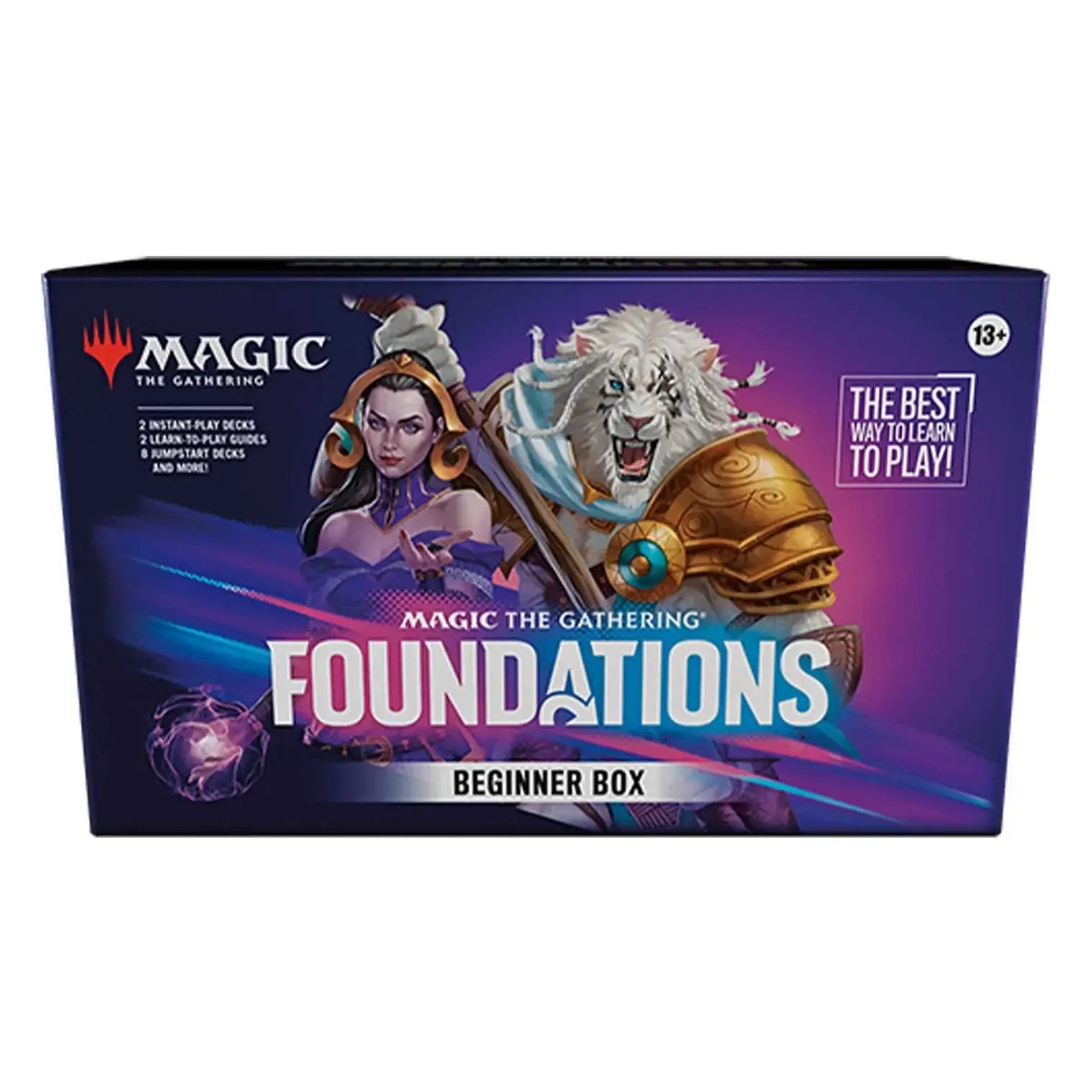 Magic: The Gathering: Foundations Beginner Box packaging with artwork and game contents highlights.