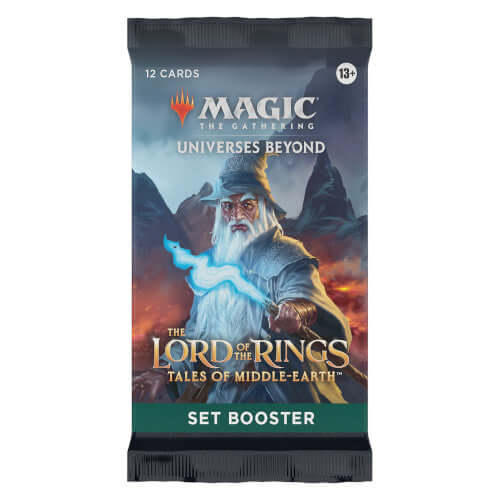 Magic: The Gathering - Lord of the Rings: Tales of Middle-earth Set Booster (30 Count) pack with wizard illustration