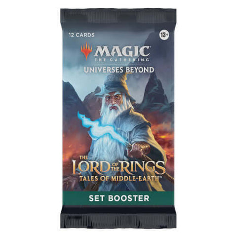 Magic: The Gathering - Lord of the Rings: Tales of Middle-earth Set Booster (30 Count) pack with wizard illustration