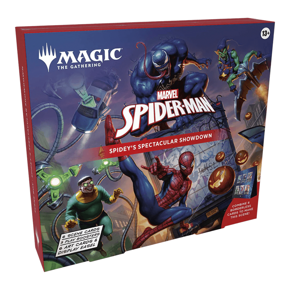 Magic: The Gathering: Marvel's Spider-Man Scene Box featuring Spider-Man battling villains.