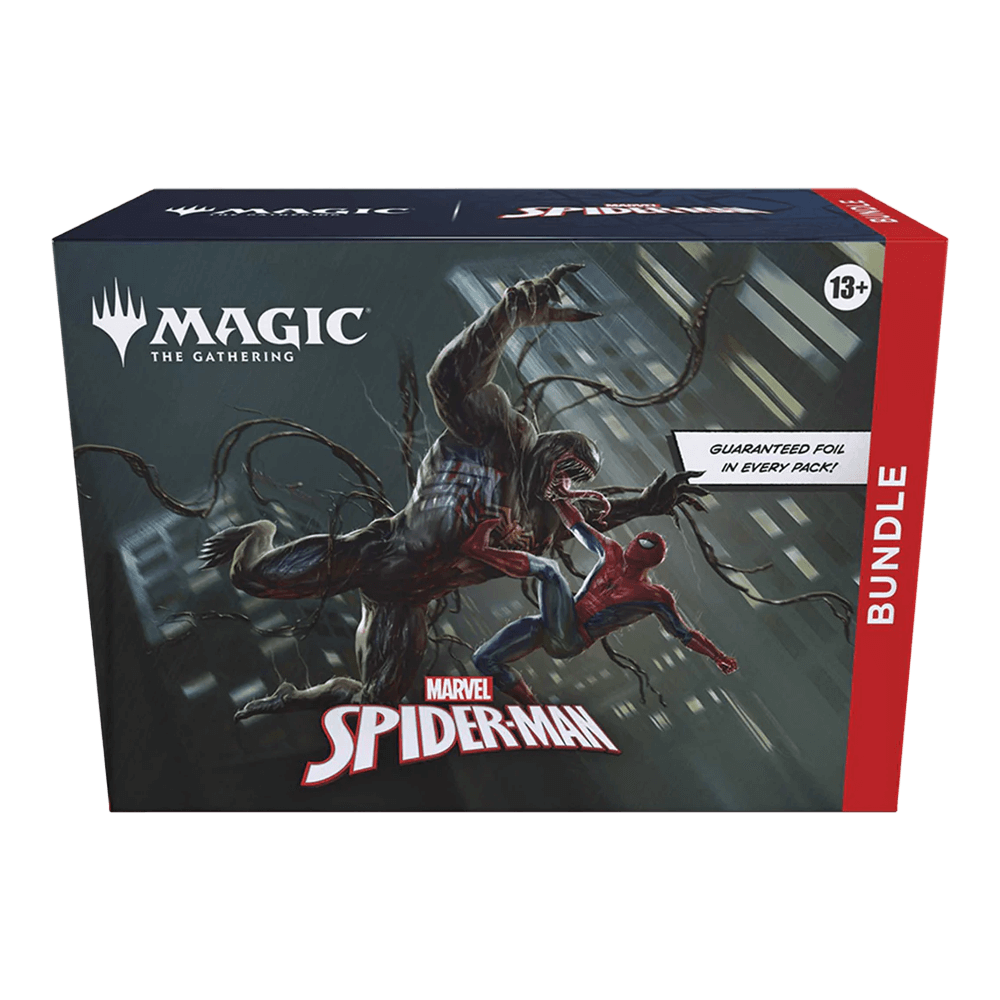 Magic: The Gathering: Marvel's Spider-Man Bundle packaging featuring Spider-Man and Venom