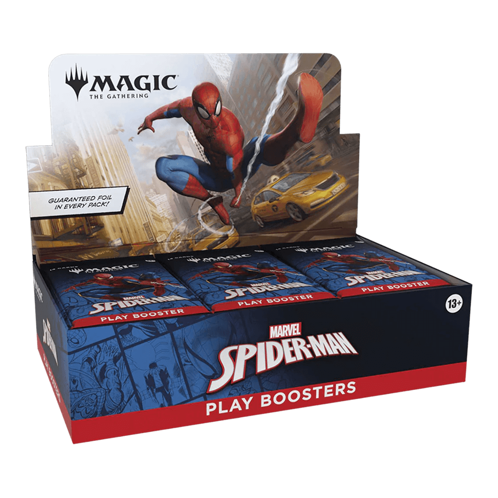 Magic: The Gathering: Marvel's Spider-Man Play Booster Box features Spider-Man in action across the Spider-Verse.