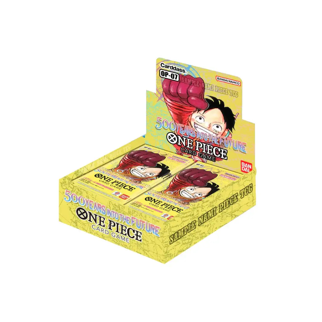 One Piece 500 Years in the Future booster box featuring Egghead Arc characters from manga and anime series.