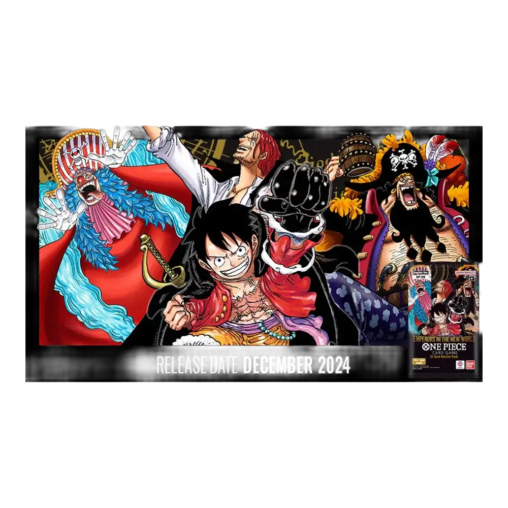 One Piece Card Game: Booster Box (OP-09) Emperors in The New World release date December 2024 preview image.