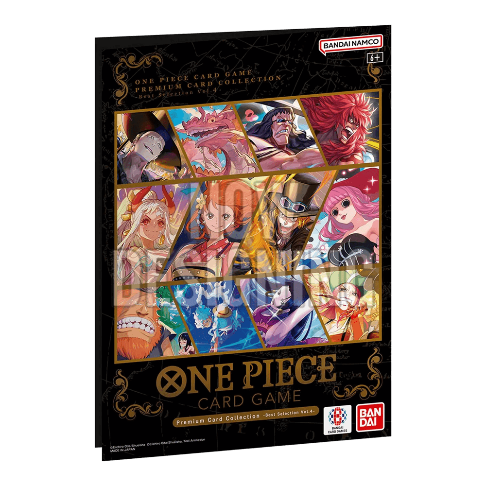 Cover of One Piece Card Game: Premium Card Collection - Best Selection Vol.4 with new card illustrations.