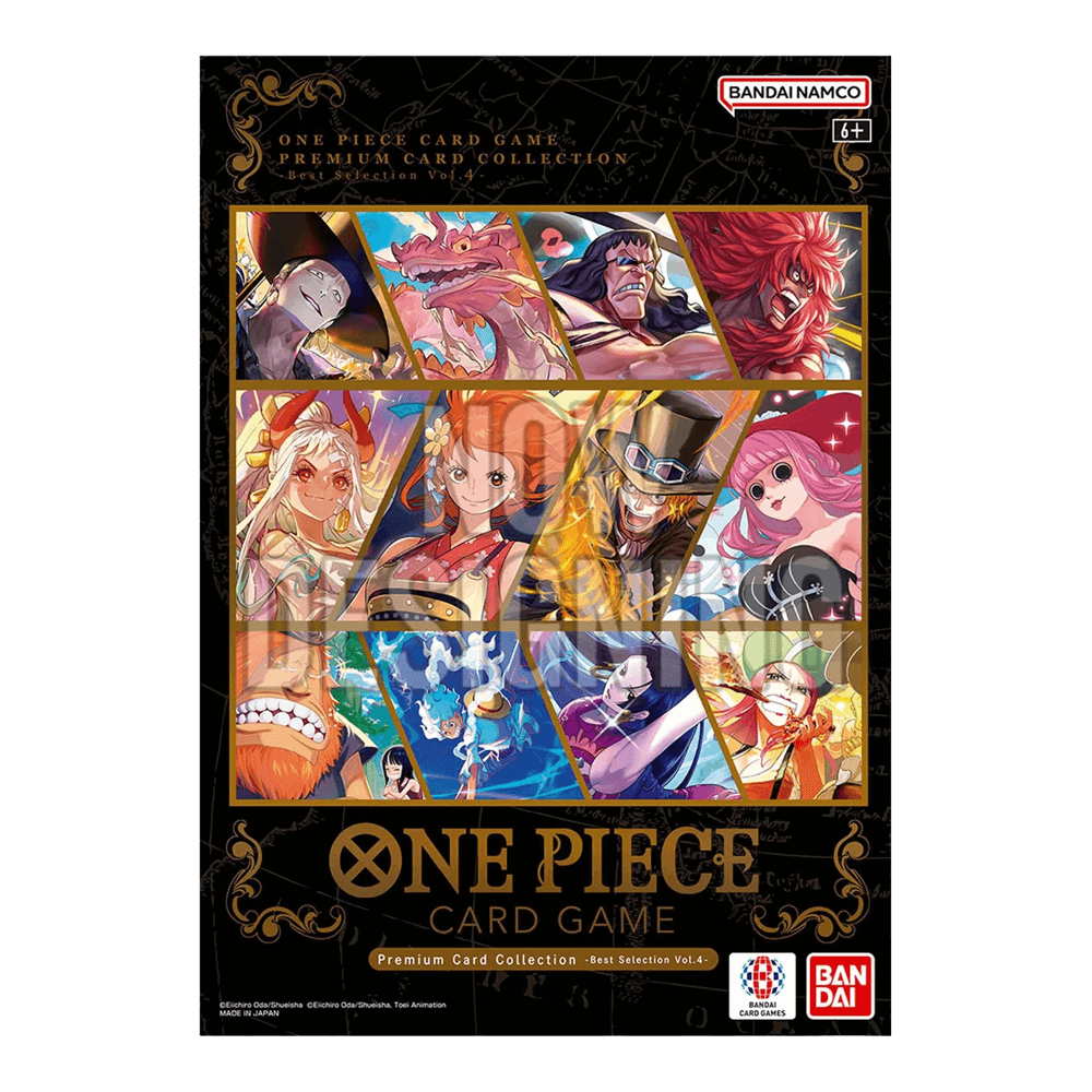 One Piece Card Game: Premium Card Collection - Best Selection Vol.4 packaging with character illustrations.