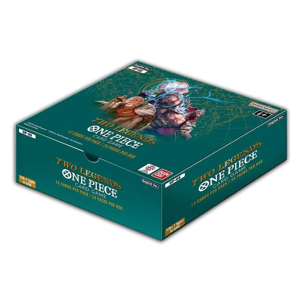 One Piece - Two Legends Booster Box featuring Whitebeard Pirates and more, 12 cards per pack, 24 packs per box, 126+1 card types.