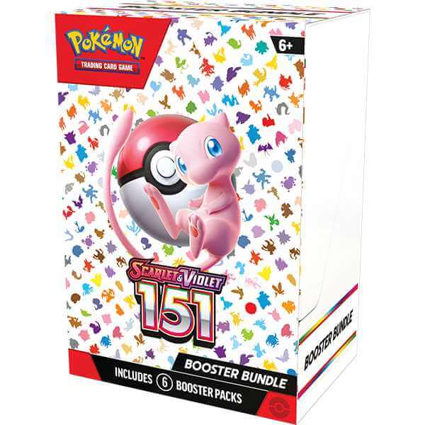 Pokemon 151 - Booster Bundle featuring Mew beside a Pokeball on the box design for trading cards.