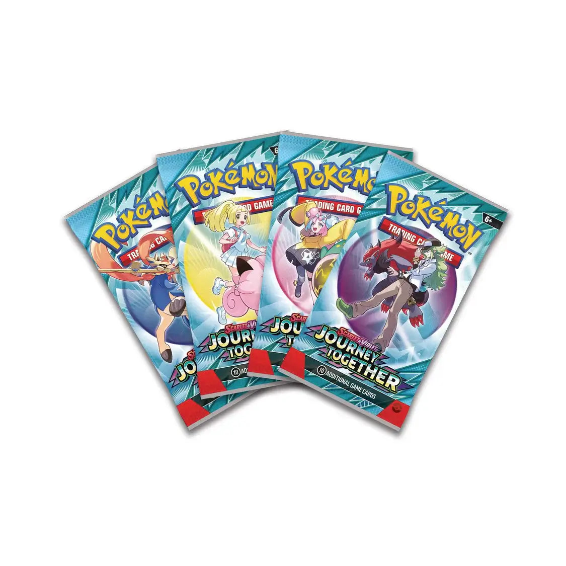 Pokémon TCG: Scarlet & Violet – Journey Together - Booster CDU packs featuring Trainers and Pokémon ex cards.