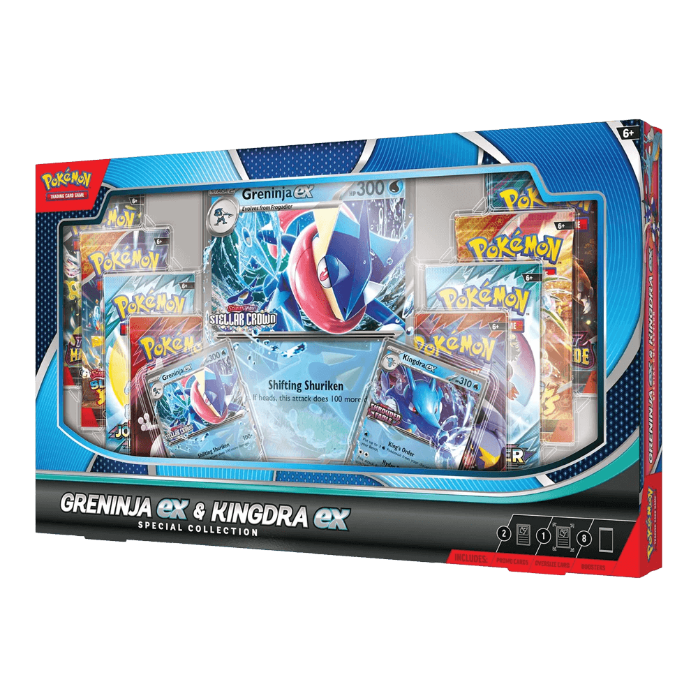 Pokémon TCG: Greninja ex/ Kingdra ex Special Collection box with promo cards and booster packs