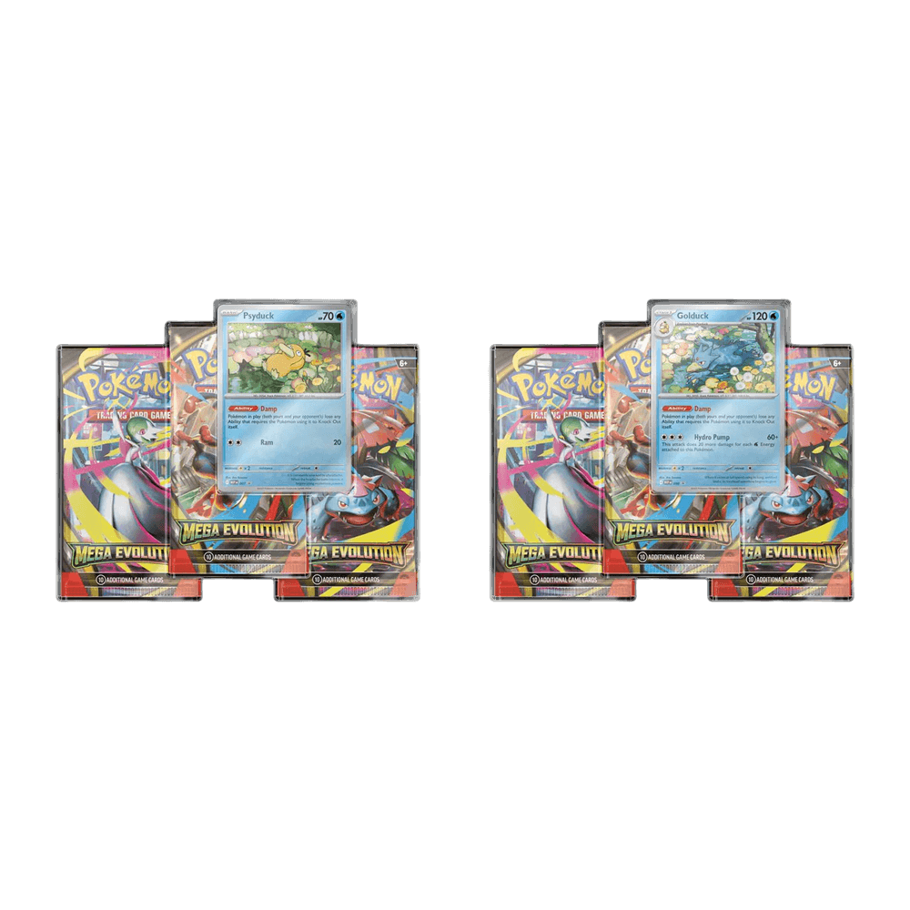 Pokémon TCG: Mega Evolution - 3-pack featuring Mega Lucario and Mega Gardevoir cards for enhanced battle strategies.