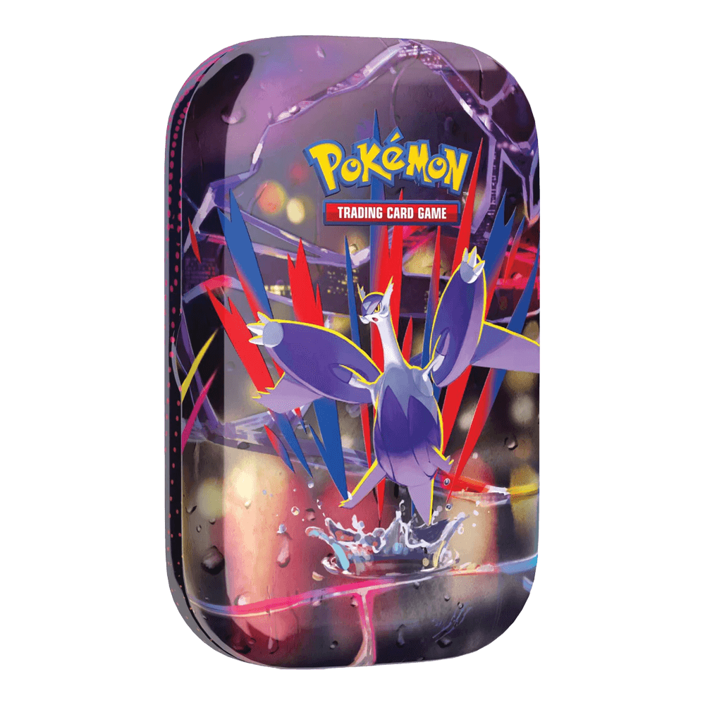 Pokémon TCG: Mega Heroes - Mini Tins featuring vibrant Pokémon artwork on the tin container.