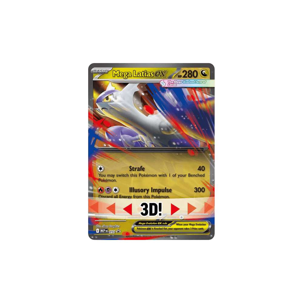 Pokémon TCG: Mega Latias ex Box featuring Mega Latias ex foil promo card with draconic artwork.