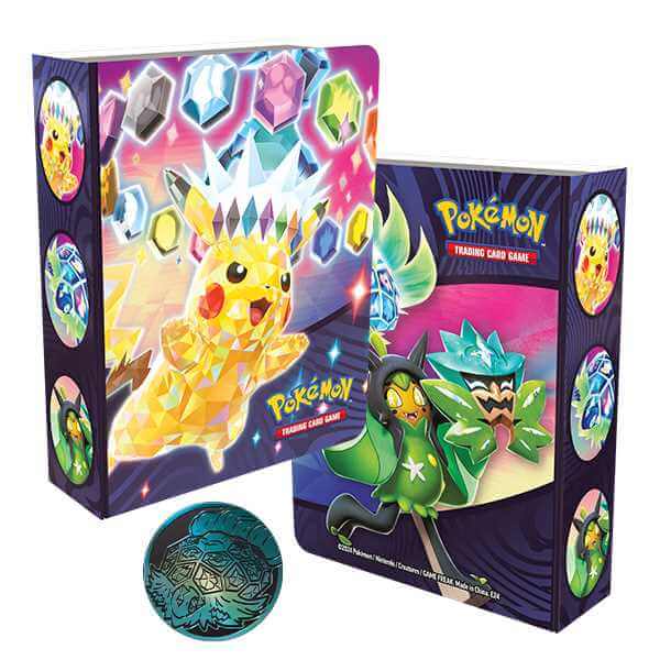 Pokémon TCG: Pikachu Collector's Chest with Pikachu design, card portfolio, and Terapagos coin for Pokémon fans.