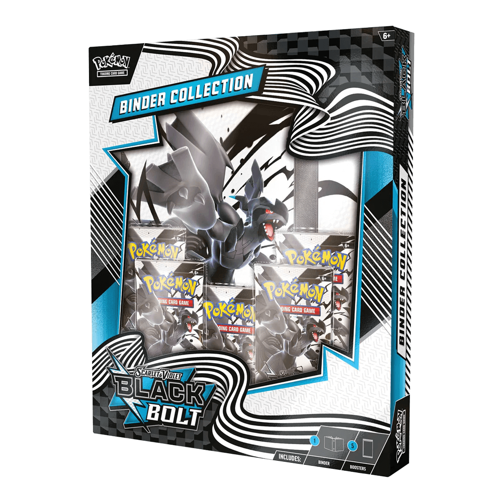 Pokémon TCG: Scarlet & Violet - Black Bolt - Binder Collection Zekrom with booster packs and 9-pocket binder.