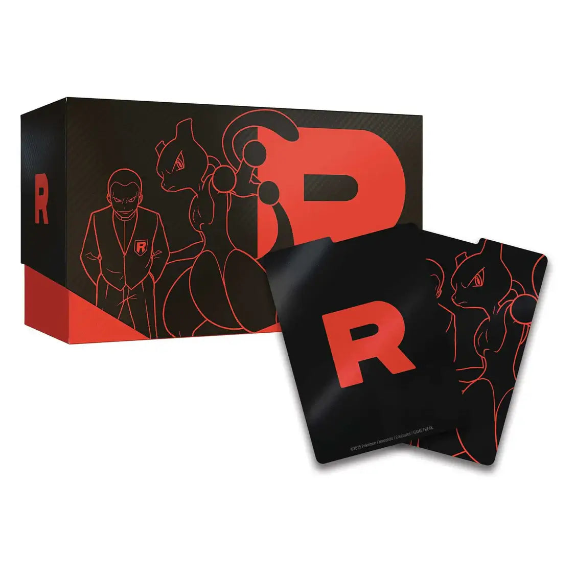 Pokémon TCG: Scarlet & Violet - Destined Rivals - Elite Trainer Box featuring Team Rocket design and Mewtwo ex.