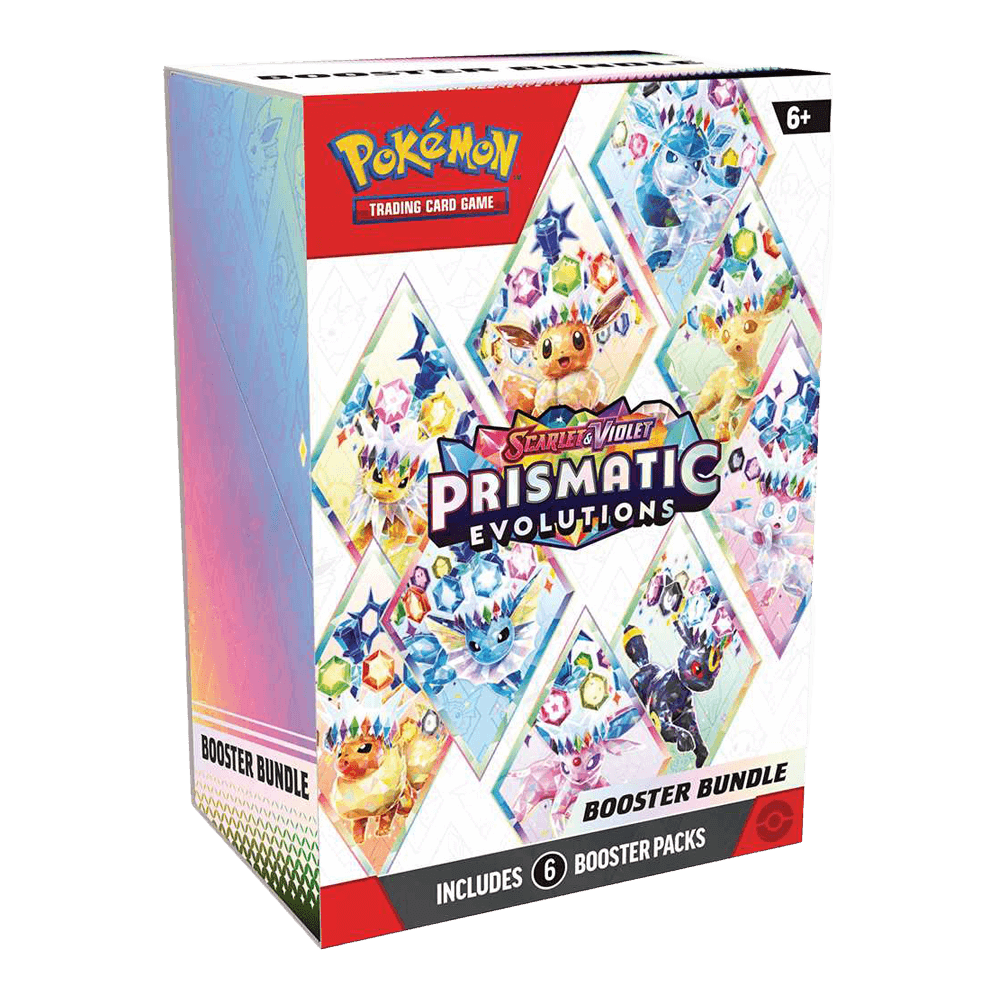 Pokémon TCG: Scarlet & Violet 8.5 - Prismatic Evolutions - Booster Bundle packaging with 6 booster packs.
