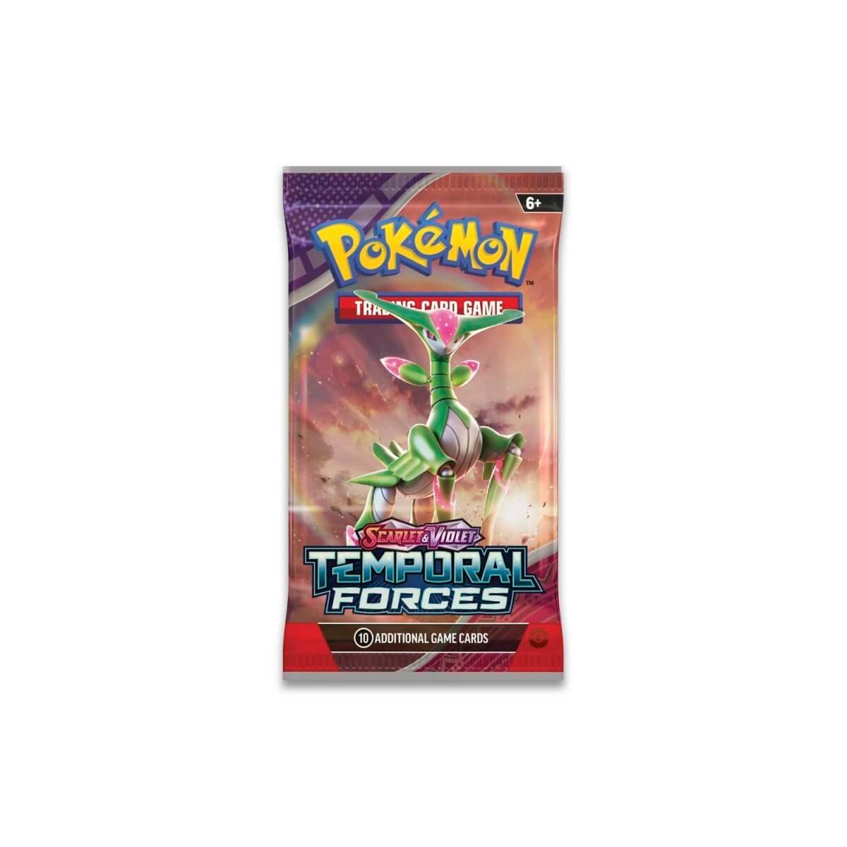 Pokémon TCG: Scarlet & Violet - Temporal Forces - Booster Pack featuring colorful card pack design.