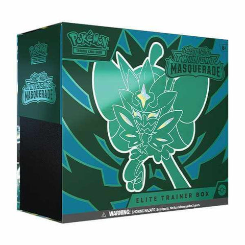 Pokemon TCG: Scarlet & Violet - Twilight Masquerade - Elite Trainer Box featuring Ogerpon design.