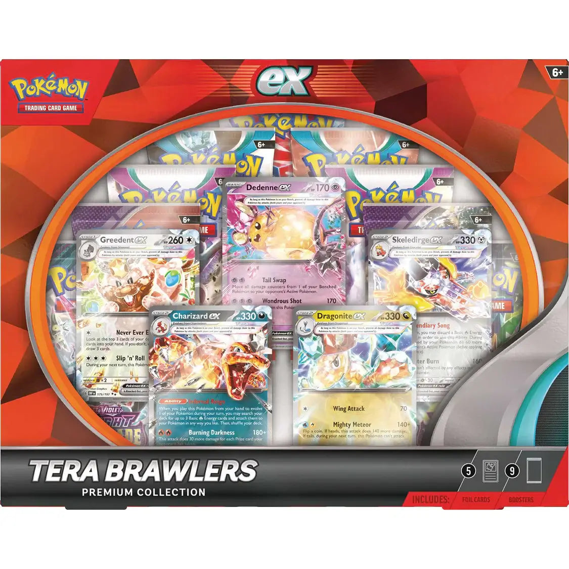 Pokemon Tera Brawlers Premium Collection featuring Tera Pokémon ex trading cards in vibrant packaging