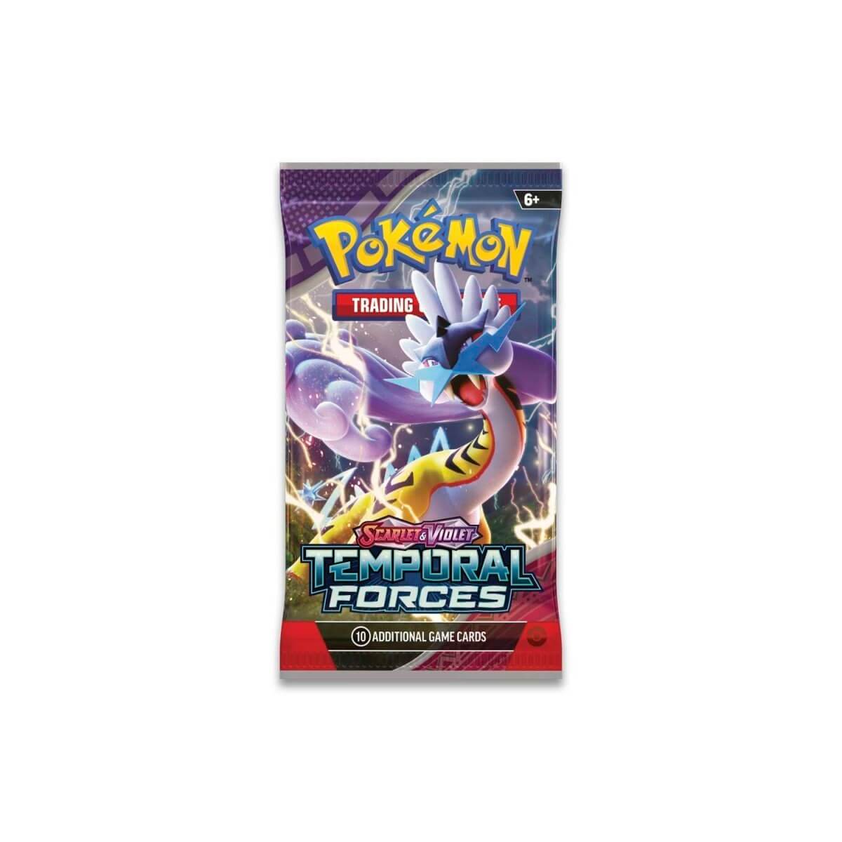 Pokémon TCG: Scarlet & Violet - Temporal Forces - Booster Pack featuring dynamic Pokémon artwork.