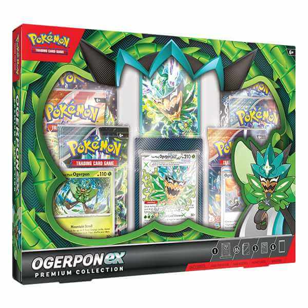 Pokémon TCG: Ogerpon ex Premium Collection box with special foil cards and accessories
