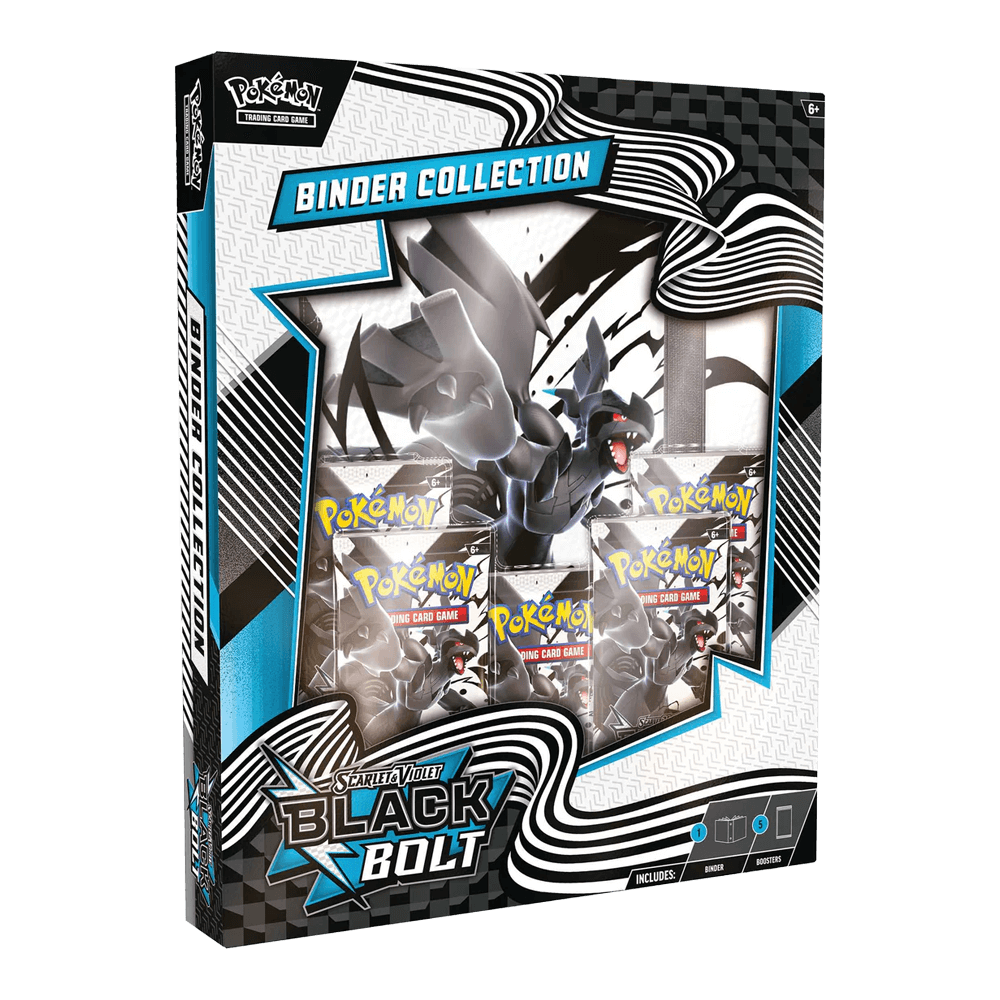 Pokémon TCG: Scarlet & Violet - Black Bolt - Binder Collection Zekrom featuring booster packs and a stylish binder for organizing cards.