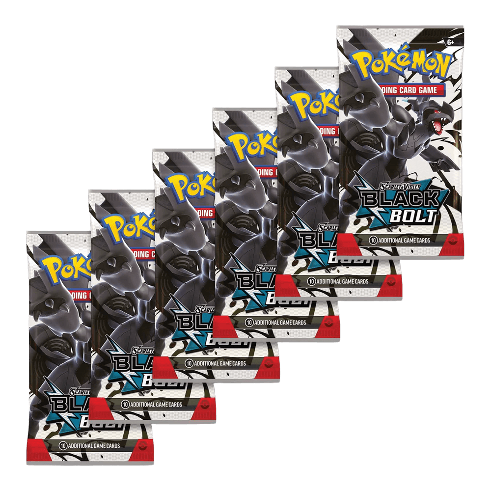 Pokémon TCG: Scarlet & Violet - Black Bolt - Booster Bundle with 6 booster packs featuring Zekrom and legendary Pokémon cards.